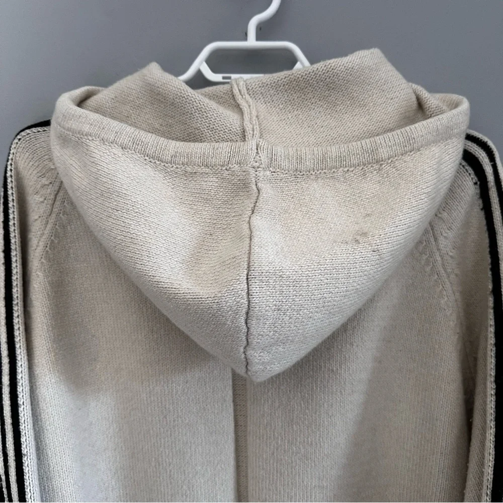 Pringle of Scotland x H&M Oversized Hoodie Sweater Wool Blend Cream & Black XL - Picture 9 of 13